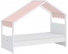 Domčeková posteľ so strieškou Fairy I - biela/ružová