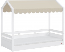 Domčeková posteľ so strieškou Fairy II - biela/béžová