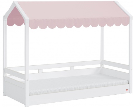 Domčeková posteľ so strieškou Fairy II - biela/ružová