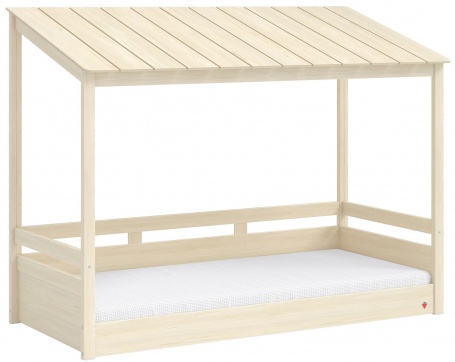 Domčeková posteľ s drevenou strechou Fairy - dub svetlý