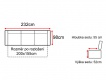 Trojmiestna rozkladacia pohovka s úložným priestorom Dugi - rozmery