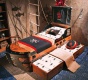 Detská posteľ Jack 90x190cm v tvare lode s úložným priestorom - v priestore