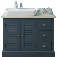 Kúpeľňová skrinka na umývadlo Lisi 668 - modrá/strieborná patina