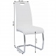 Jedálenská stolička, biela ekokoža, svetlé šitie / chróm, Abir NEW