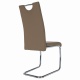 Jedálenská stolička, ekokoža cappucino, svetlé šitie / chróm, Abir NEW