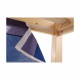 Posteľ s PC stolom, borovicové drevo / modrá, 90x200 cm, Alzena