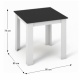 Jedálenský stôl, biela / čierna, 80x80, KRAZ