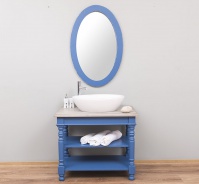 Malá kúpeľňová zostava Luna 658 - modrá/hnedá/modrá patina