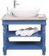 Kúpeľňová skrinka na umývadlo Luna 658 - modrá/hnedá