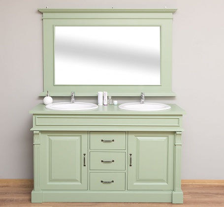 Kúpeľňová zostava pre 2 umývadlá Ava 4001 - zelená