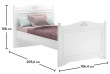 Rustikálna biela posteľ 100x200cm Ballerina - rozmery