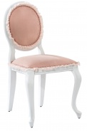 Rustikálna čalúnená stolička Ballerina - biela/lososová
