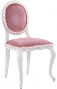 Rustikálna čalúnená stolička Ballerina - biela/ružova