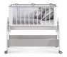 Detská kolíska 50x90 na kolieskach s posteľným setom Hippo - biela/šedá