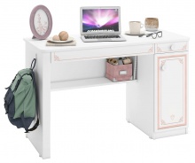 Písací stôl Betty - biela/ružová
