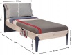 Študentská posteľ 120x200cm s vankúšom Lincoln - rozmery