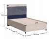 Veľká posteľ s úložným priestorom 120x200cm Lincoln - rozmery