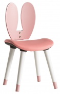 Detská stolička zajačik Flamenco - ružová/biela