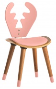 Detská stolička los Boom - buk/ružová