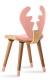 Detská stolička los Boom - buk/ružová