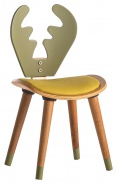 Detská stolička los Boom - buk/zelená