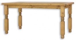 Jedálenský sedliacky rustikálny stôl z masívneho dreva 90x160cm MES 01B - výber morenia