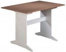 Jedálenský stôl z masívu 110x70cm Carson - biela/hnedá