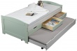 Detská posteľ 90x200cm s prístelkou a úložným priestorom Zani - zelená/šedá
