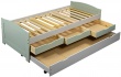Detská posteľ 90x200cm s prístelkou a úložným priestorom Zani - zelená/šedá