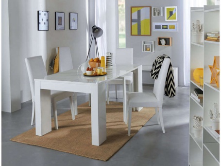 Jedálenský stôl s rozkladaním Penny - biely lesk