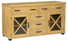 Presklená komoda z masívu SEL 19, Provence štýl - K03 - biela patina