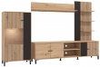 Veľká obývacia stena s vnútorným osvetlením Chic - dub artisan/čierna