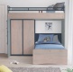 Poschodová posteľ so skriňou a schodíkmi Lincoln Modular - v priestore