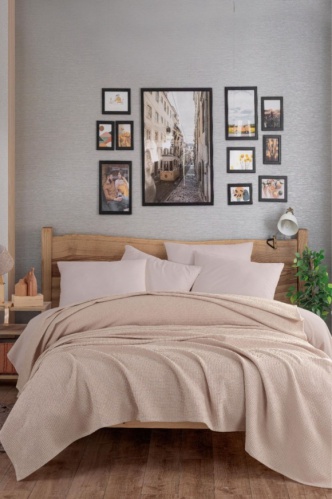 Prikrývka 200x230 Pique - cappuccino