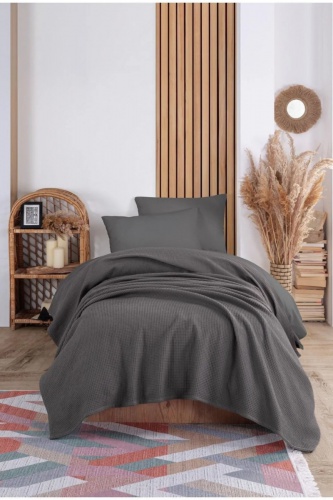 Prikrývka 160x230 Pique - tmavo šedá