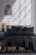 Prikrývka 200x220 + 2 vankúše Tacca - čierná