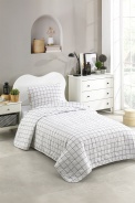 Prikrývka + vankúš 160x220 Black line - biela, čierna