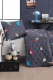 Prikrývka + vankúš 160x220 Space - tmavo modrá