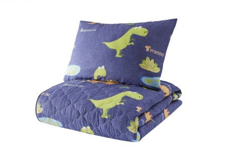 Prikrývka + vankúš 160x220 Dino - modrá