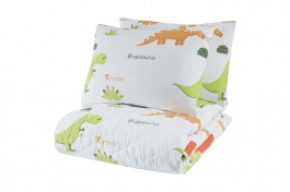 Prikrývka 200x220 + 2 vankúše Dino - bielá