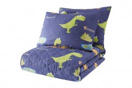 Prikrývka 200x220 + 2 vankúše Dino - modrá