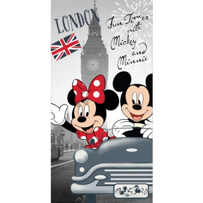 Osuška Mickey a Minnie v Londýne 70x140cm