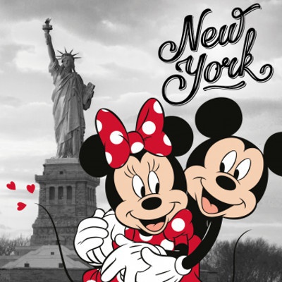 Vankúšik Mickey a Minnie v New Yorku 40x40cm
