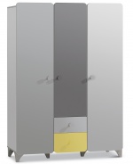 Trojdverová skriňa Raundo - šedá