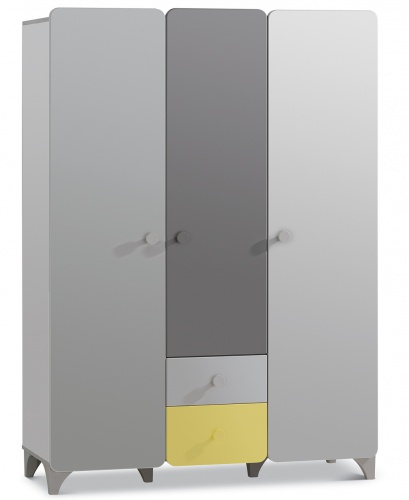 Trojdverová skriňa Raundo - šedáTrojdverová skriňa Raundo - šedá