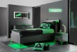 Posteľ s úložným priestorom 100x200 cm Diego - čierna, zelenáPosteľ s úložným priestorom 100x200 cm Diego - čierna, zelená