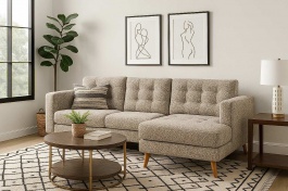 Rohová sedacia súprava, rozkladacia s úložným priestorom Lungo - krémová