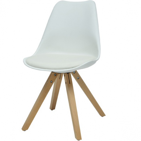 Jídelní židle Fashion - bílá/buk