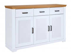 Kombinovaná komoda z masívu Malcolm - biela/dub