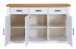 Kombinovaná komoda z masívu Malcolm - biela/dub